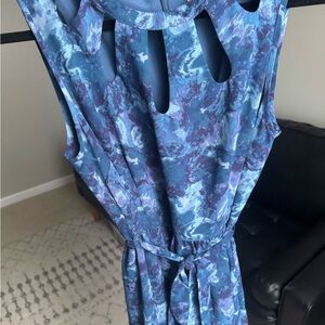 Blue and Purple Sleeveless Dress